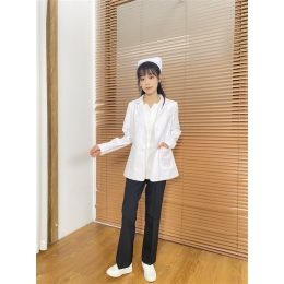 網上下單訂做白大褂門診工作服 設計西裝版型醫生外套 診所制服專門店 模特展示 BD-CN-22117